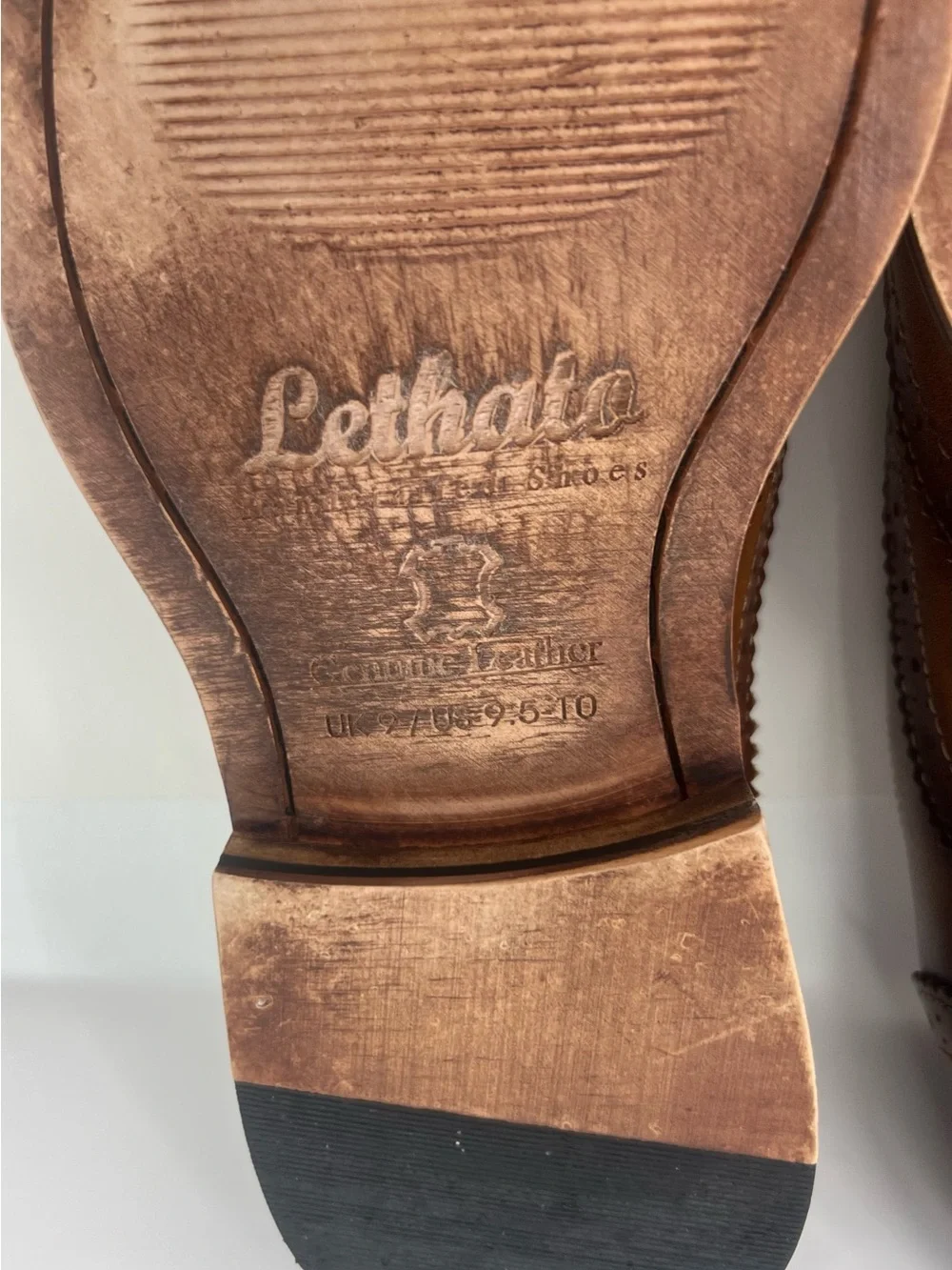 Lethata Handcrafted Leather Wingtip Oxford Mens Dress Shoes US 9.5-10 UK 9